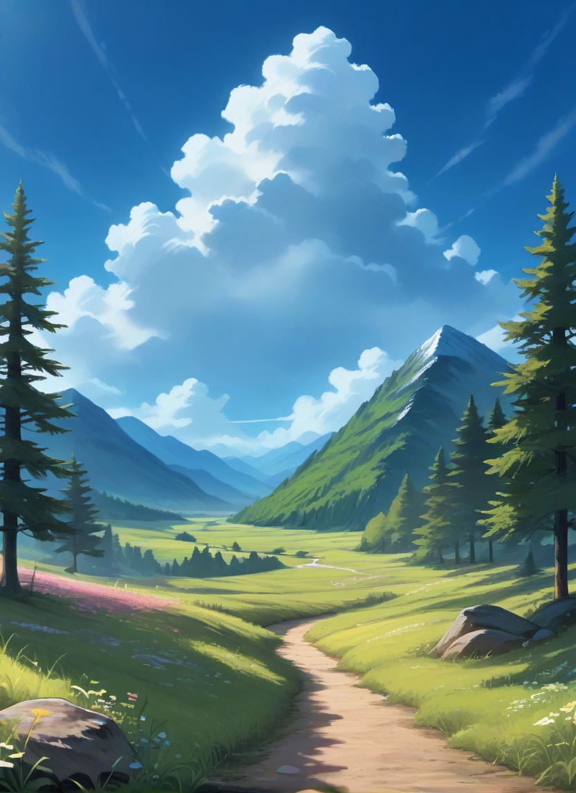outdoors, no humans, scenery, sky, grass, cloud · Yamete.gg