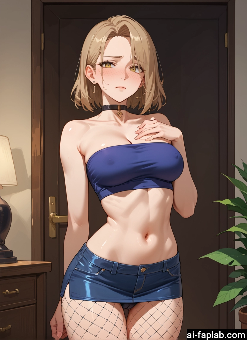 1girl, breasts, fishnets, navel, skirt, jewelry · Yamete.gg