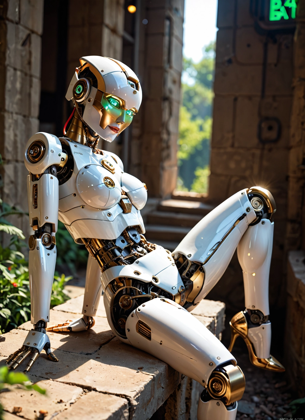 1girl, solo, sitting, breasts, robot joints, robot · Yamete.gg