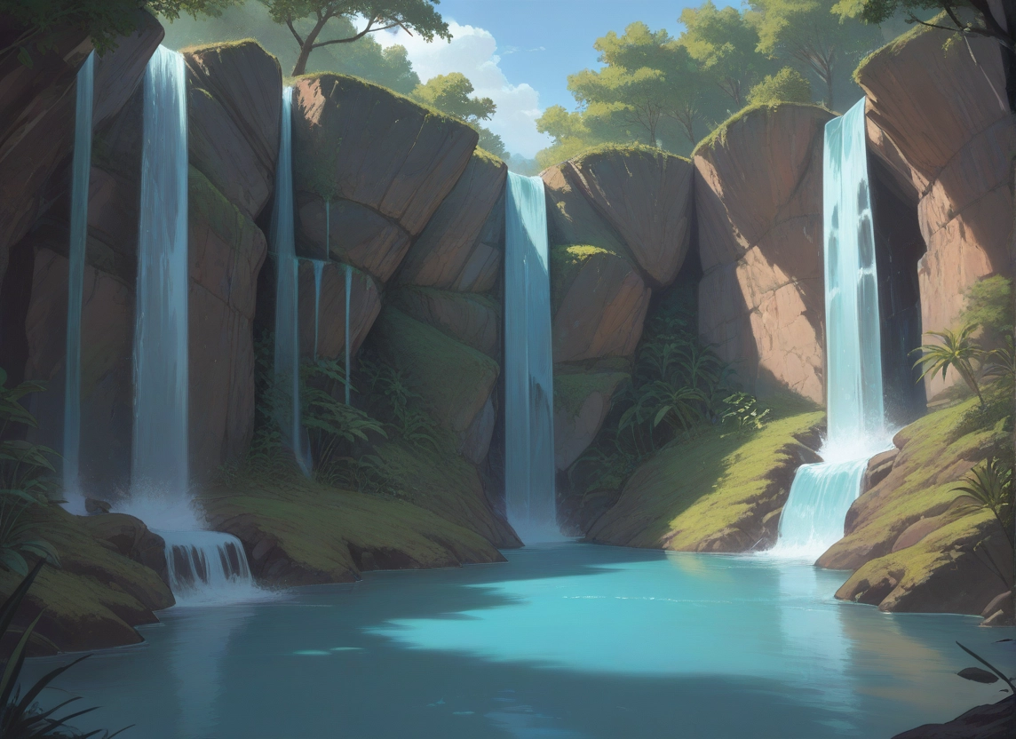 no humans, scenery, water, waterfall, tree, day