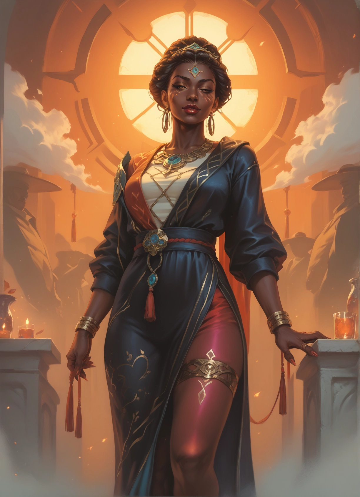 1girl, jewelry, dark skin, earrings, dark-skinned female, bracelet · Yamete.gg