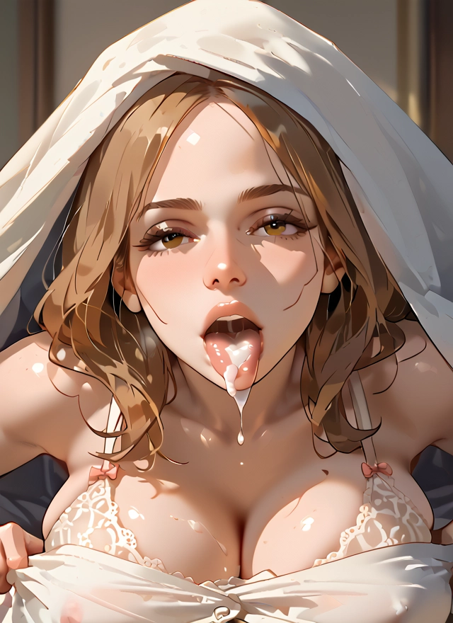 1girl, breasts, cum, cum in mouth, solo, tongue · Yamete.gg
