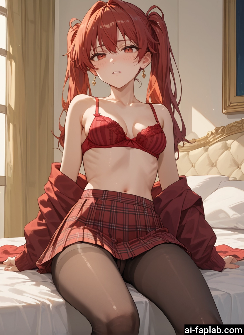 1girl, pantyhose, breasts, underwear, bra, skirt