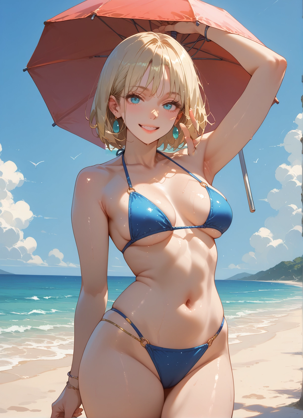 1girl, swimsuit, breasts, bikini, solo, smile · Yamete.gg