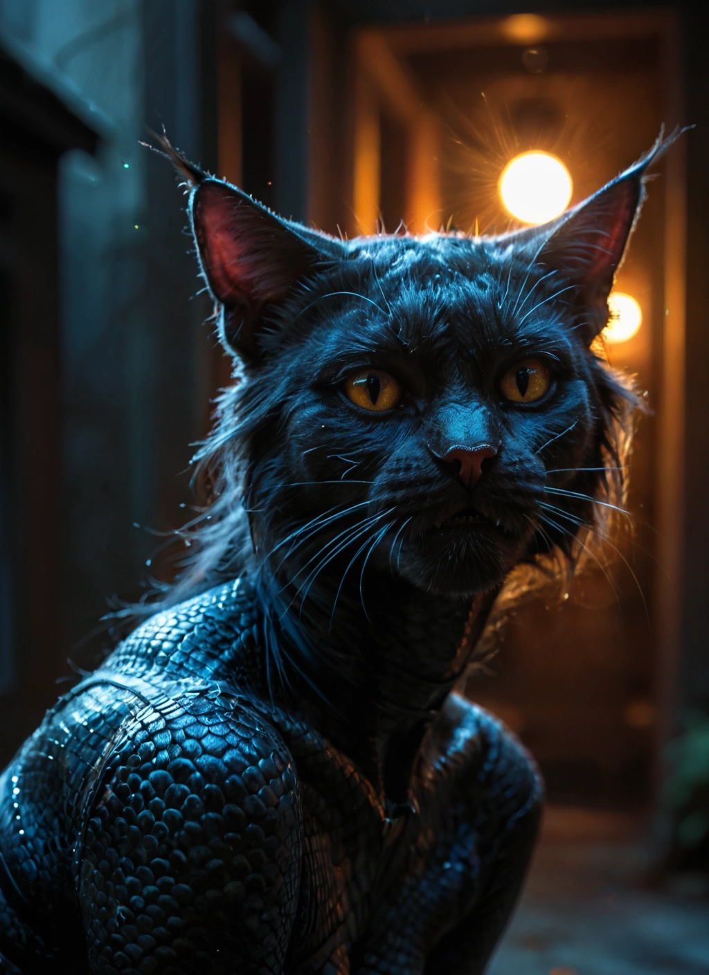 furry, cat, no humans, blurry, solo, looking at viewer · Yamete.gg