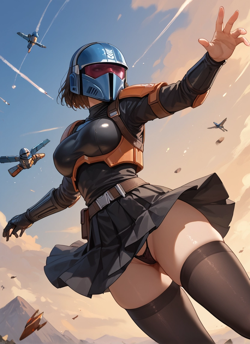 1girl, thighhighs, underwear, panties, skirt, breasts · Yamete.gg
