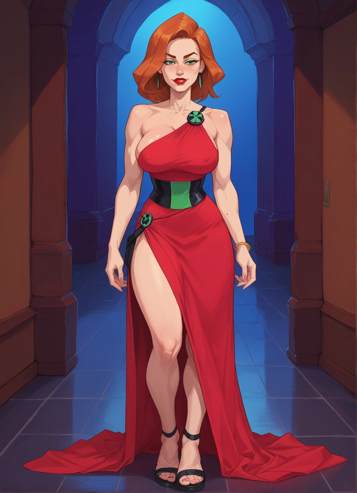 1girl, breasts, dress, jewelry, earrings, solo · Yamete.gg