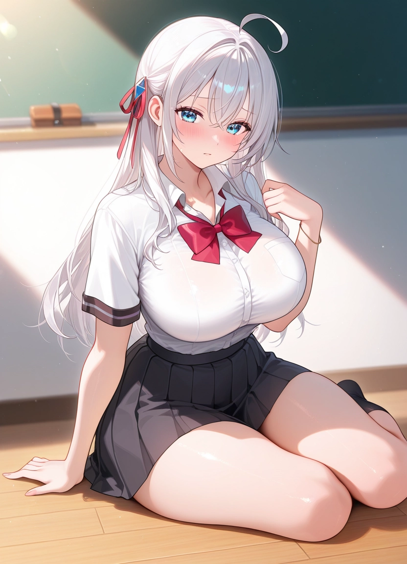 1girl, breasts, skirt, solo, long hair, large breasts · Yamete.gg