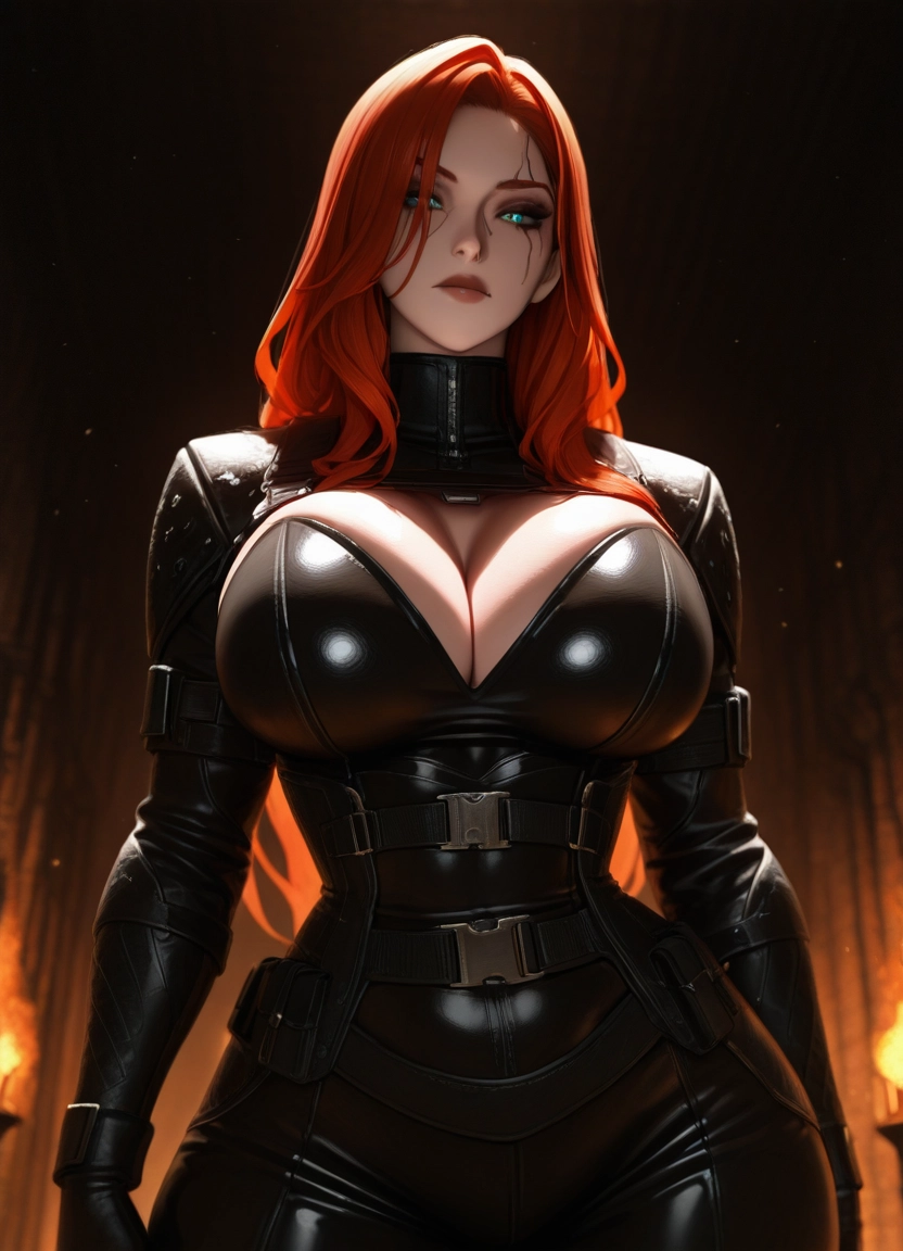 1girl, breasts, long hair, cleavage, solo, bodysuit · Yamete.gg