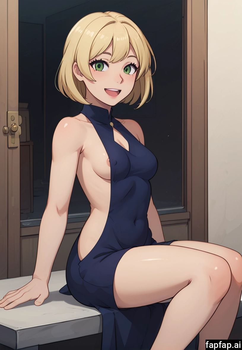 1girl, breasts, solo, blonde hair, green eyes, smile · Yamete.gg