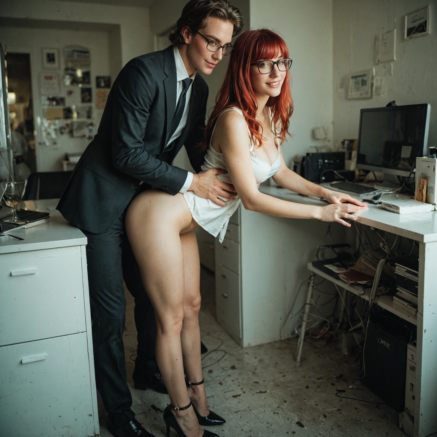 1girl, 1boy, sex, glasses, hetero, breasts · Yamete.gg