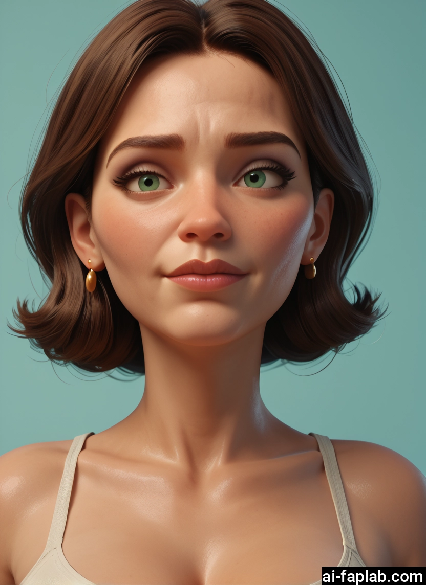 1girl, solo, jewelry, earrings, brown hair, green eyes · Yamete.gg