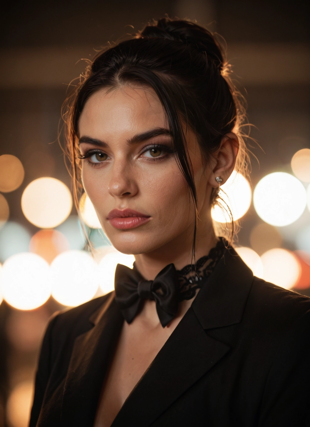 1girl, solo, jewelry, earrings, bow, choker · Yamete.gg