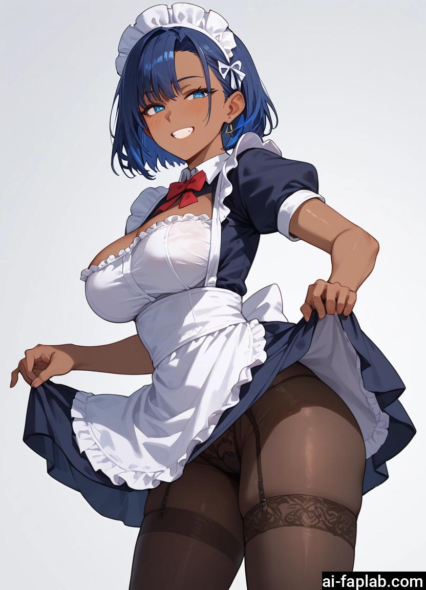 1girl, breasts, smile, maid headdress, maid, pantyhose · Yamete.gg