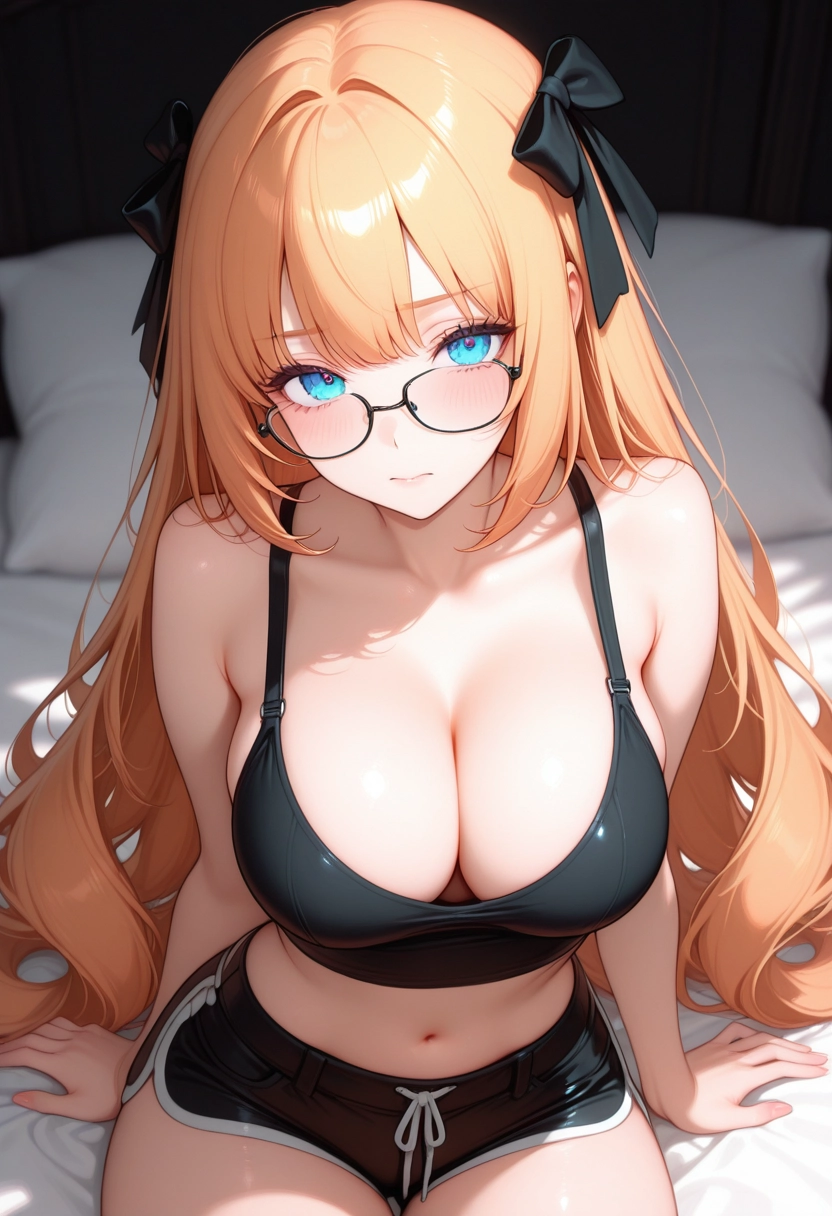 1girl, breasts, solo, shorts, dolphin shorts, long hair · Yamete.gg