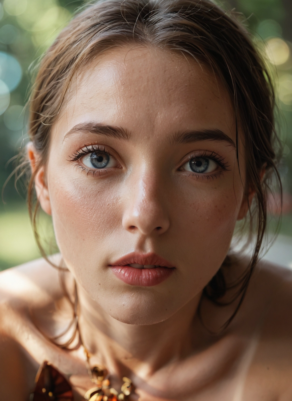 1girl, solo, looking at viewer, parted lips, realistic, blurry · Yamete.gg