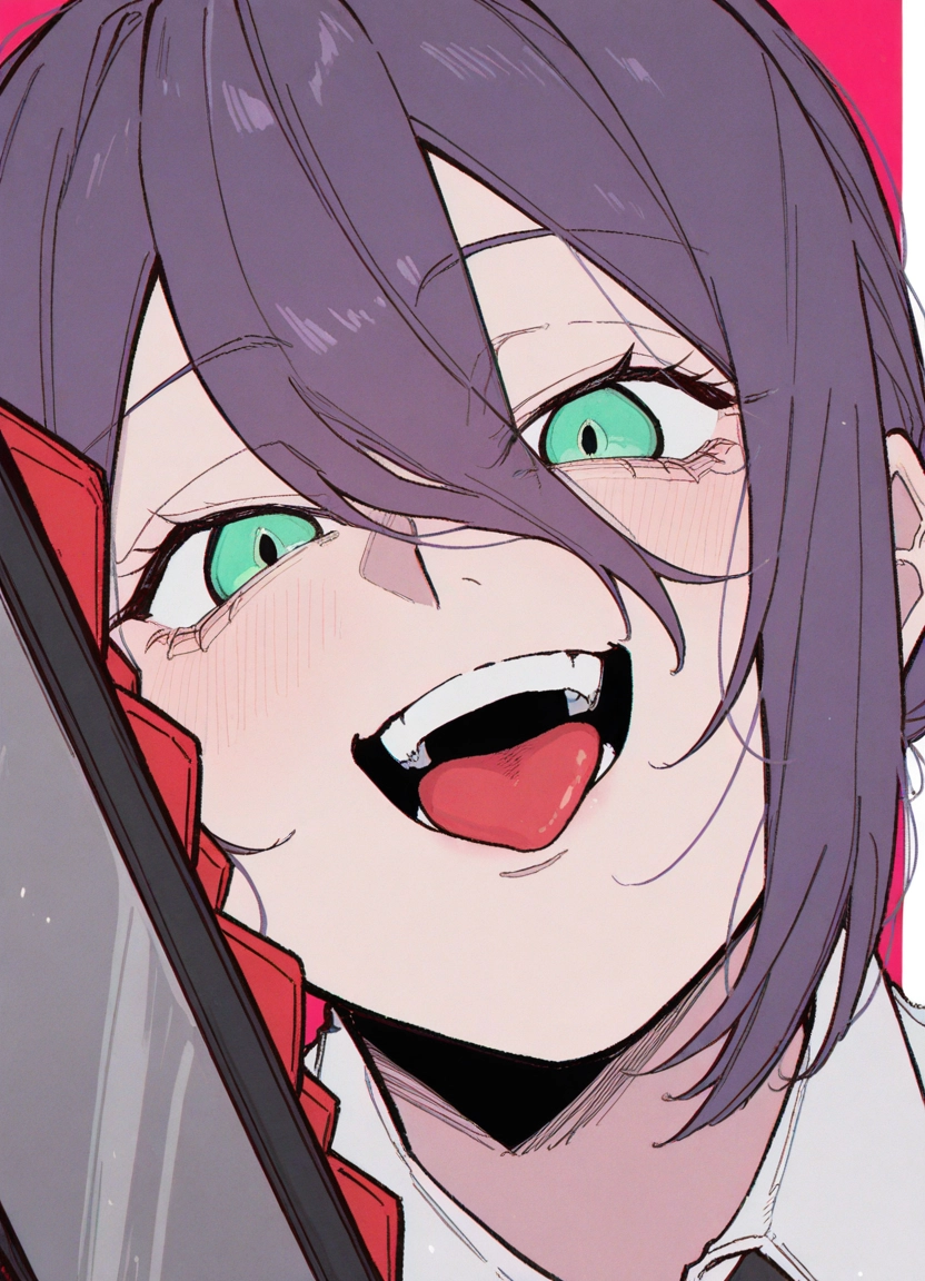 1girl, tongue, tongue out, solo, open mouth, hair between eyes · Yamete.gg
