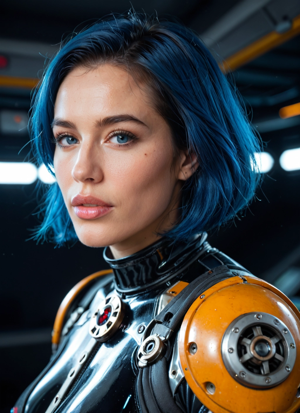 1girl, solo, blue eyes, short hair, looking at viewer, realistic · Yamete.gg