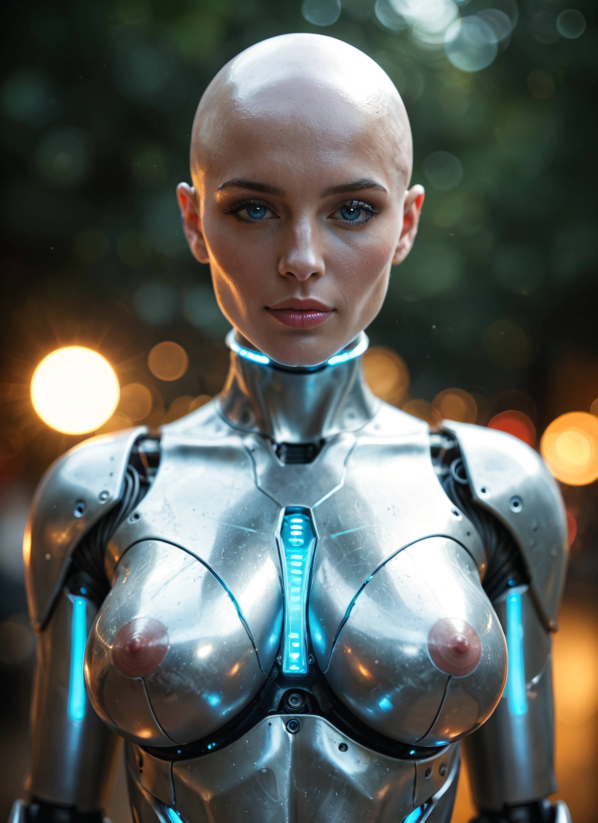 1girl, solo, breasts, bald, blue eyes, bald girl · Yamete.gg