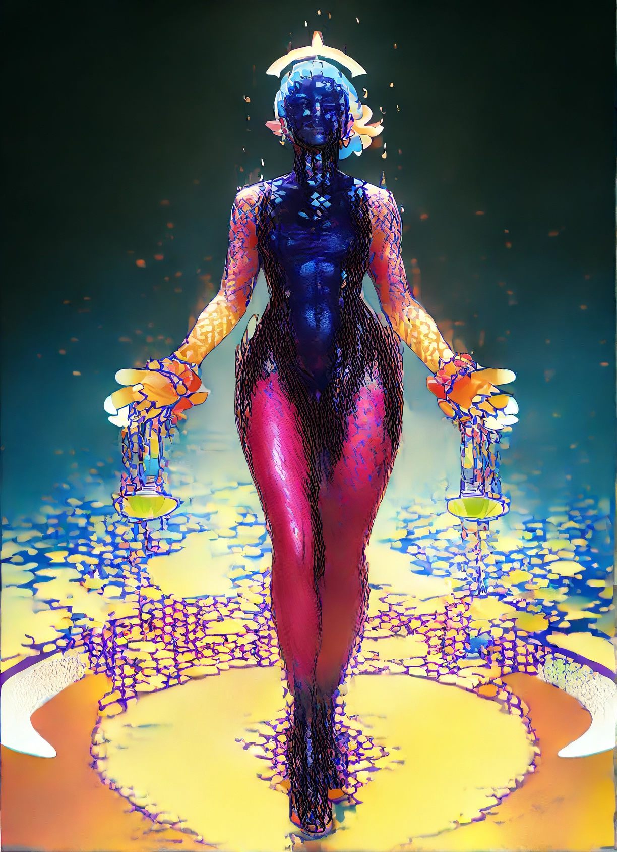 solo, 1girl, halo, pointy ears, monster girl, smile · Yamete.gg