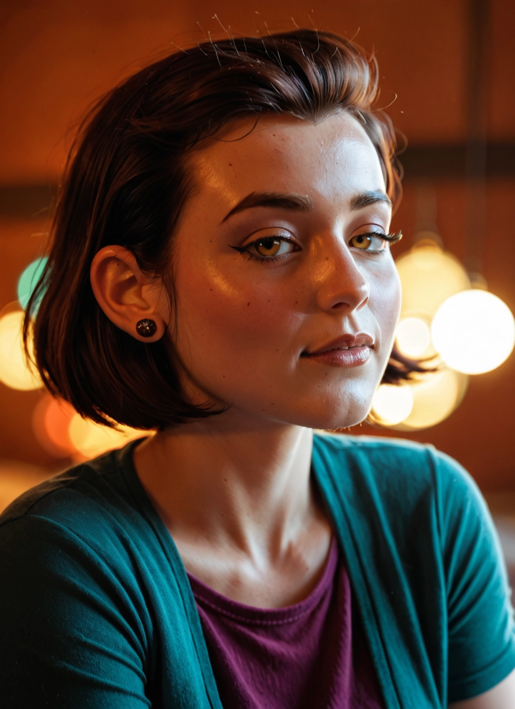 1girl, solo, jewelry, earrings, short hair, looking at viewer · Yamete.gg