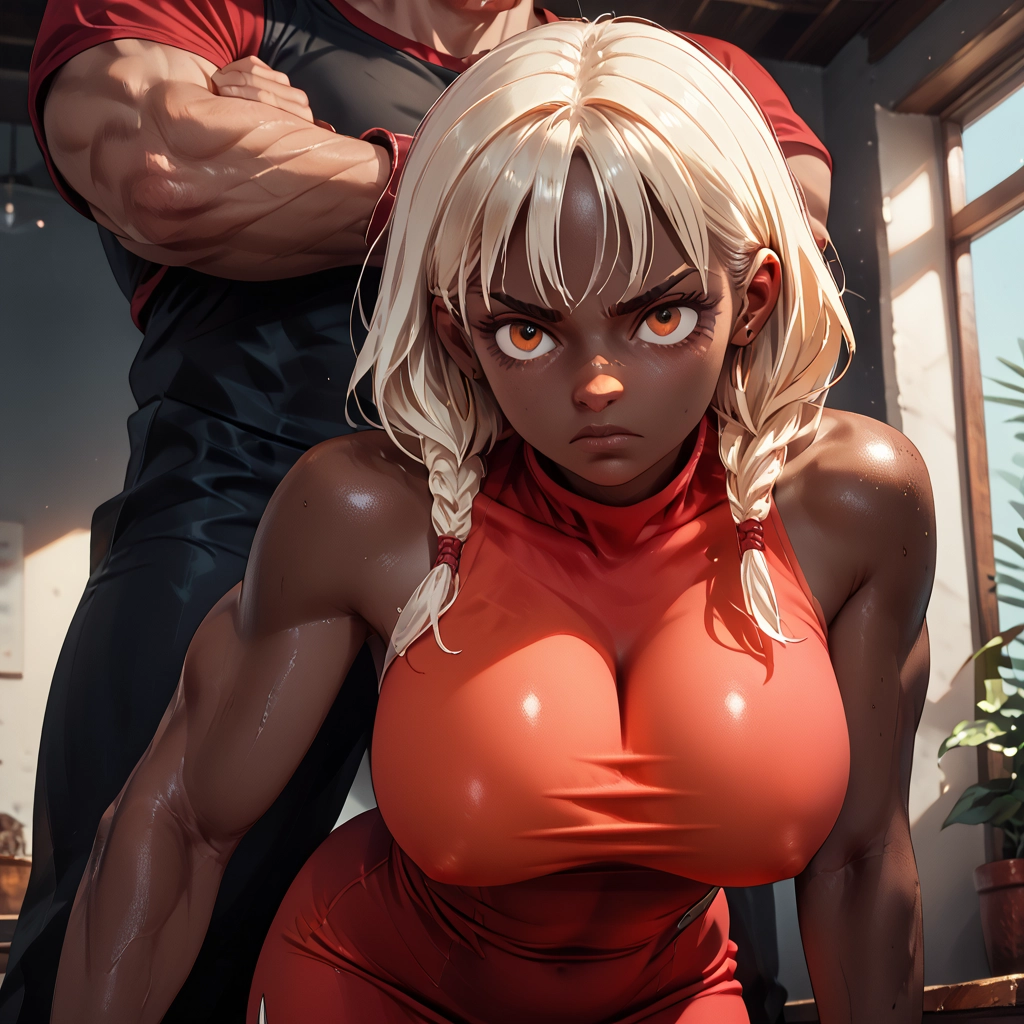 1girl, breasts, 1boy, braid, large breasts, dress · Yamete.gg
