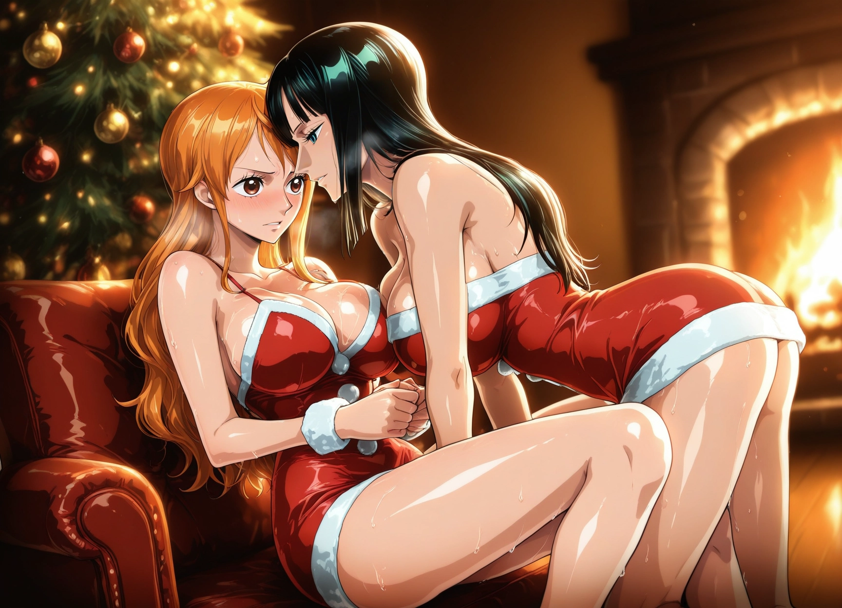 multiple girls, breasts, 2girls, yuri, large breasts, long hair · Yamete.gg