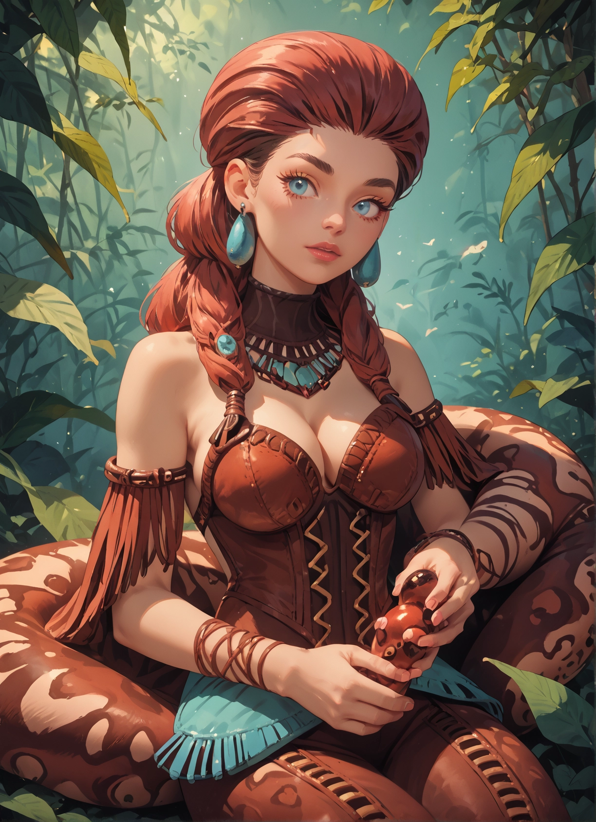 1girl, breasts, jewelry, earrings, solo, cleavage · Yamete.gg