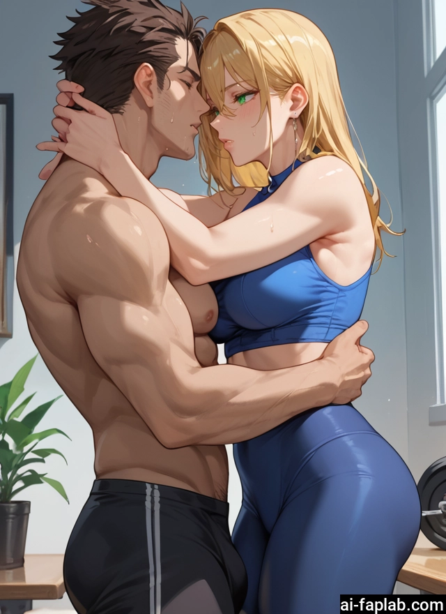 1girl, 1boy, blonde hair, green eyes, breasts, jewelry · Yamete.gg