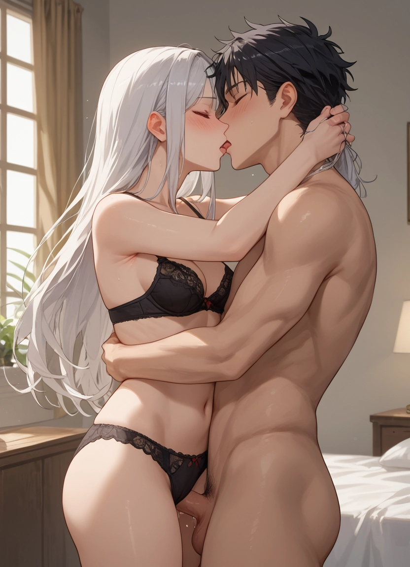 1girl, 1boy, underwear, panties, bra, hetero · Yamete.gg