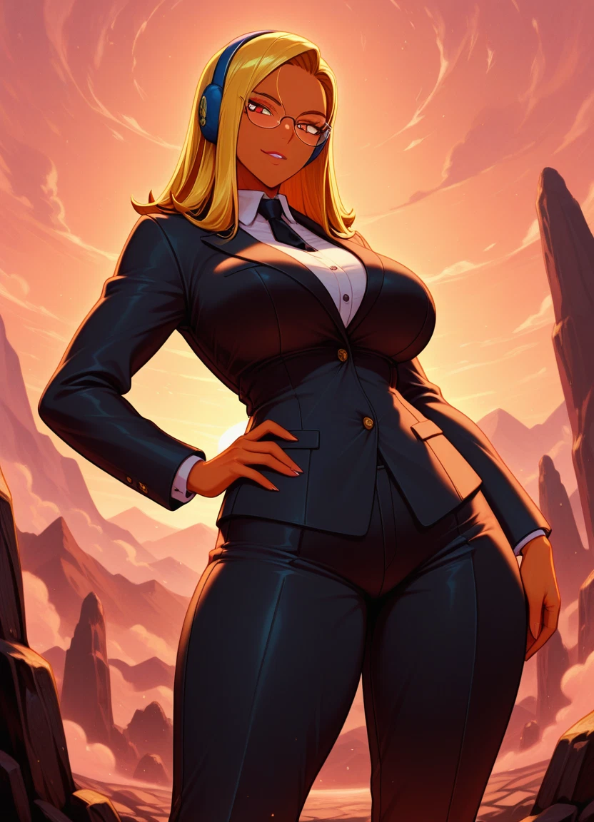 1girl, solo, blonde hair, breasts, necktie, large breasts · Yamete.gg