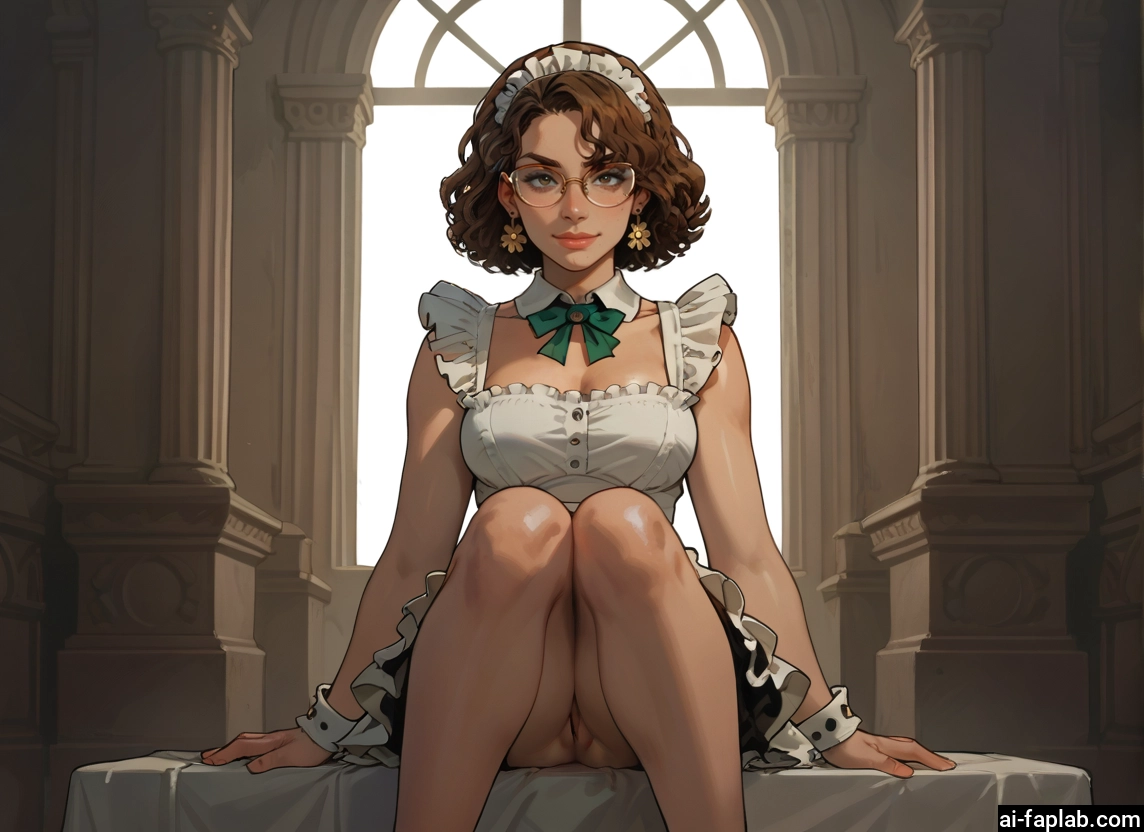 1girl, solo, glasses, pussy, brown hair, breasts · Yamete.gg