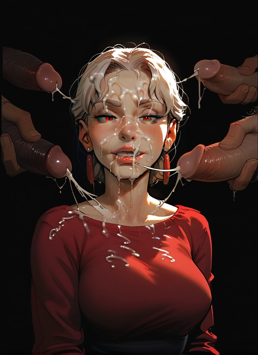 1girl, uncensored, cum, penis, hetero, facial