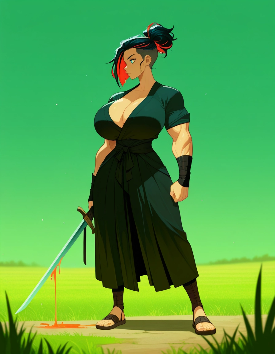1girl, sword, breasts, weapon, huge breasts, solo · Yamete.gg