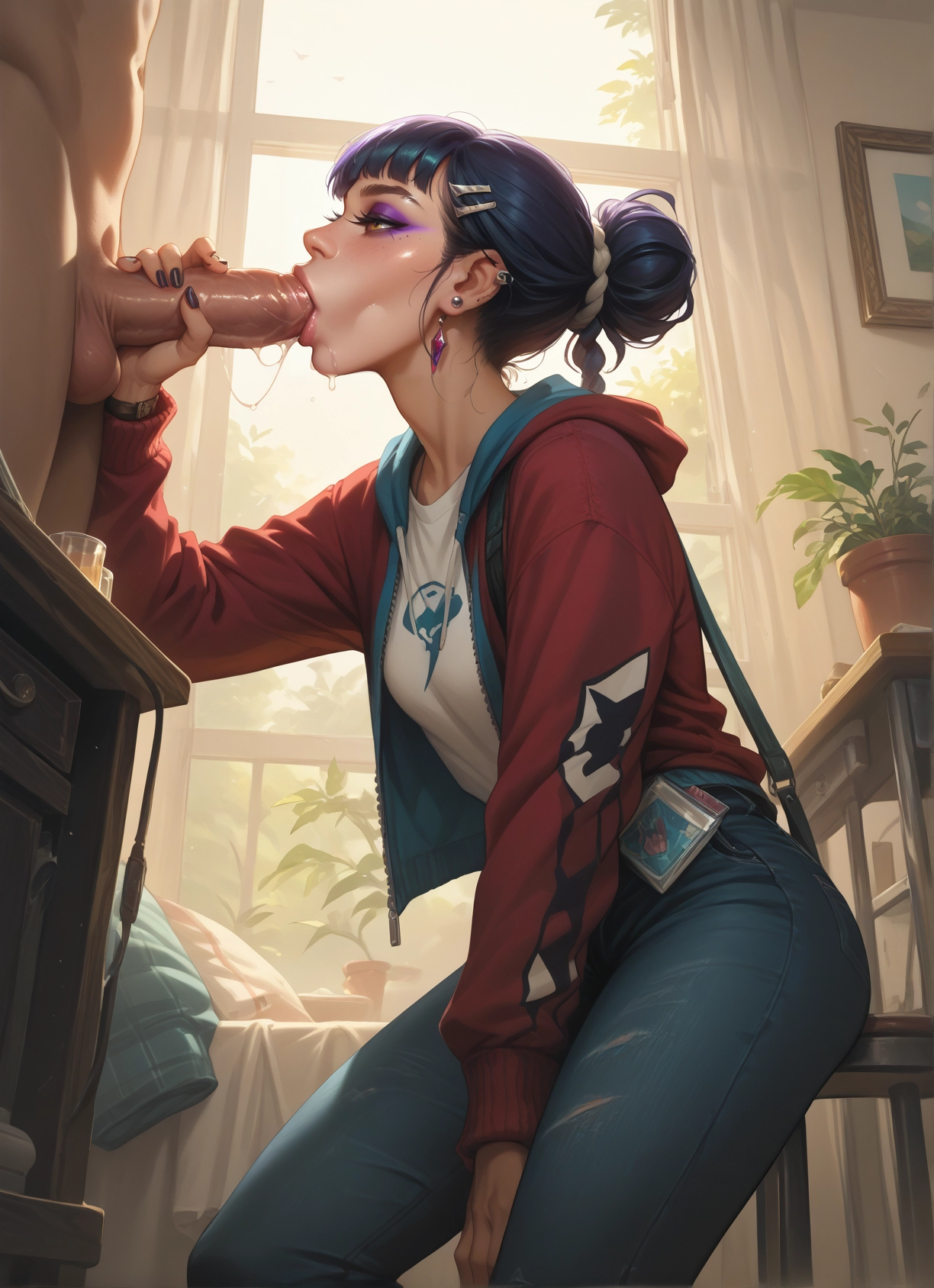 1girl, penis, oral, hetero, fellatio, 1boy · Yamete.gg