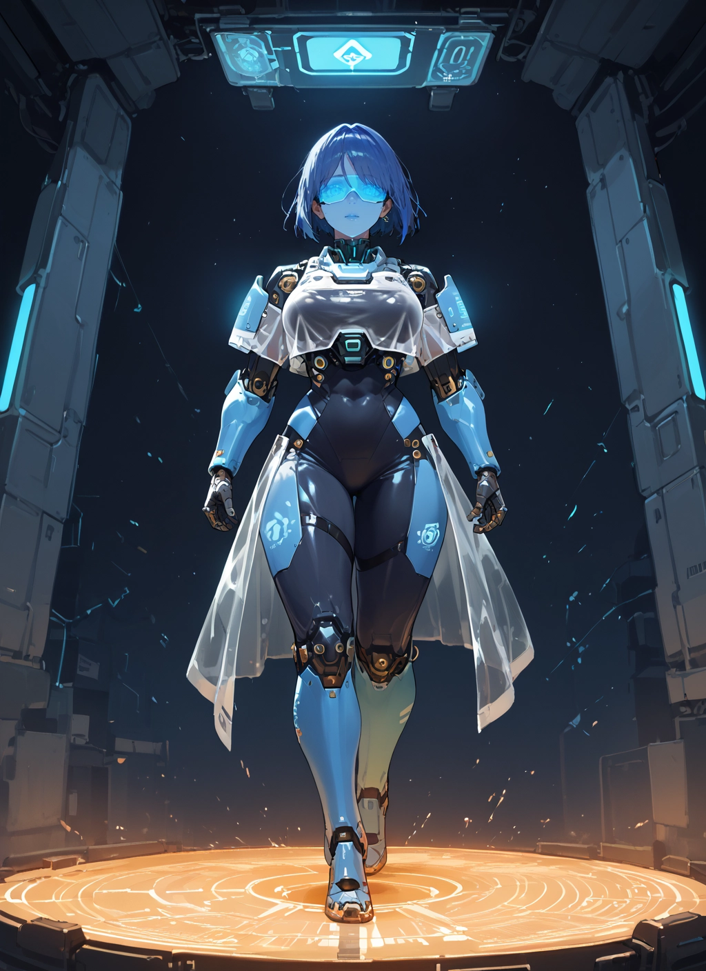 1girl, solo, breasts, bodysuit, short hair, full body · Yamete.gg