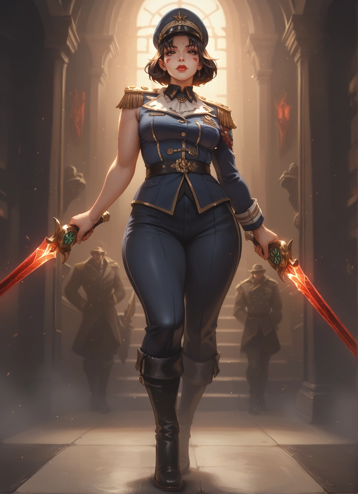 weapon, 1girl, hat, sword, boots, uniform · Yamete.gg