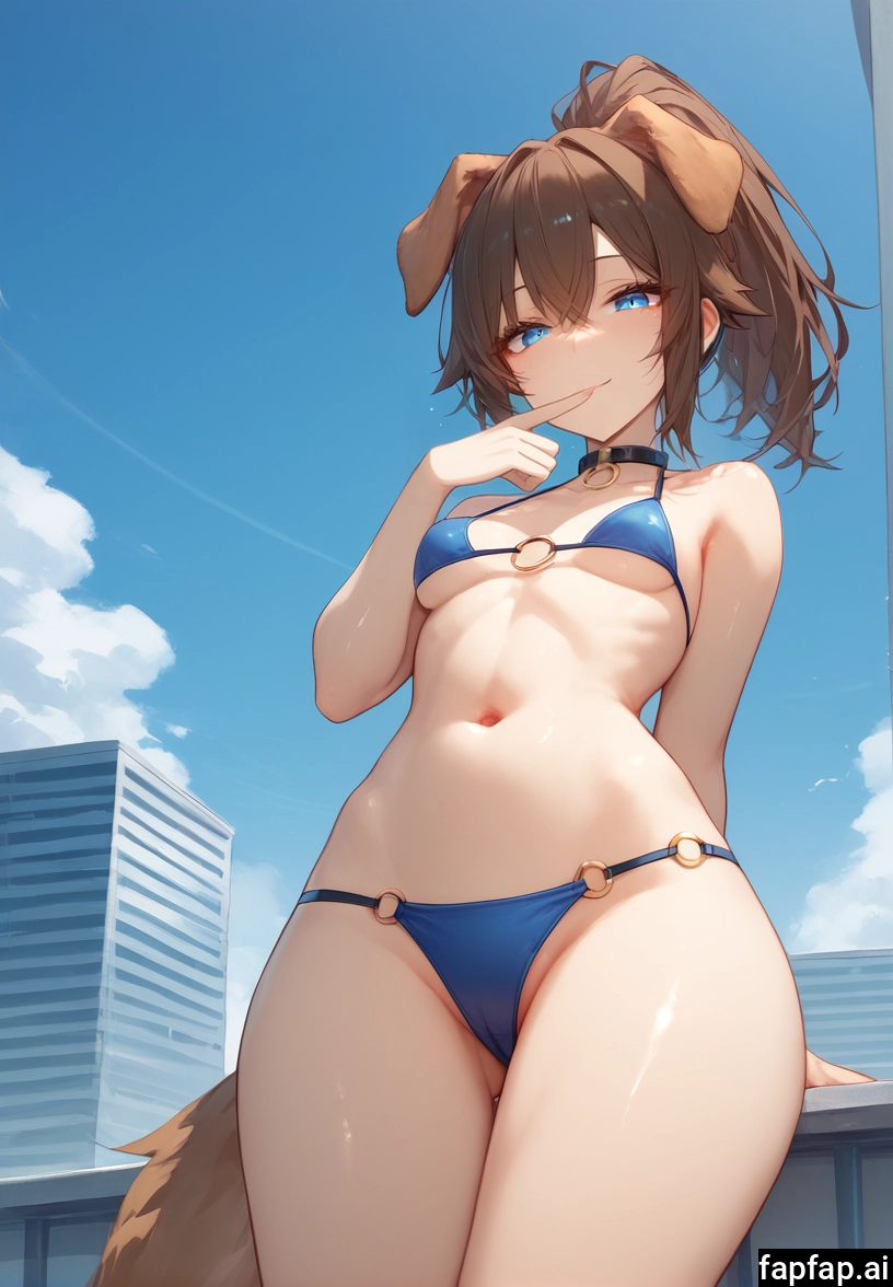 1girl, solo, animal ears, swimsuit, breasts, bikini · Yamete.gg