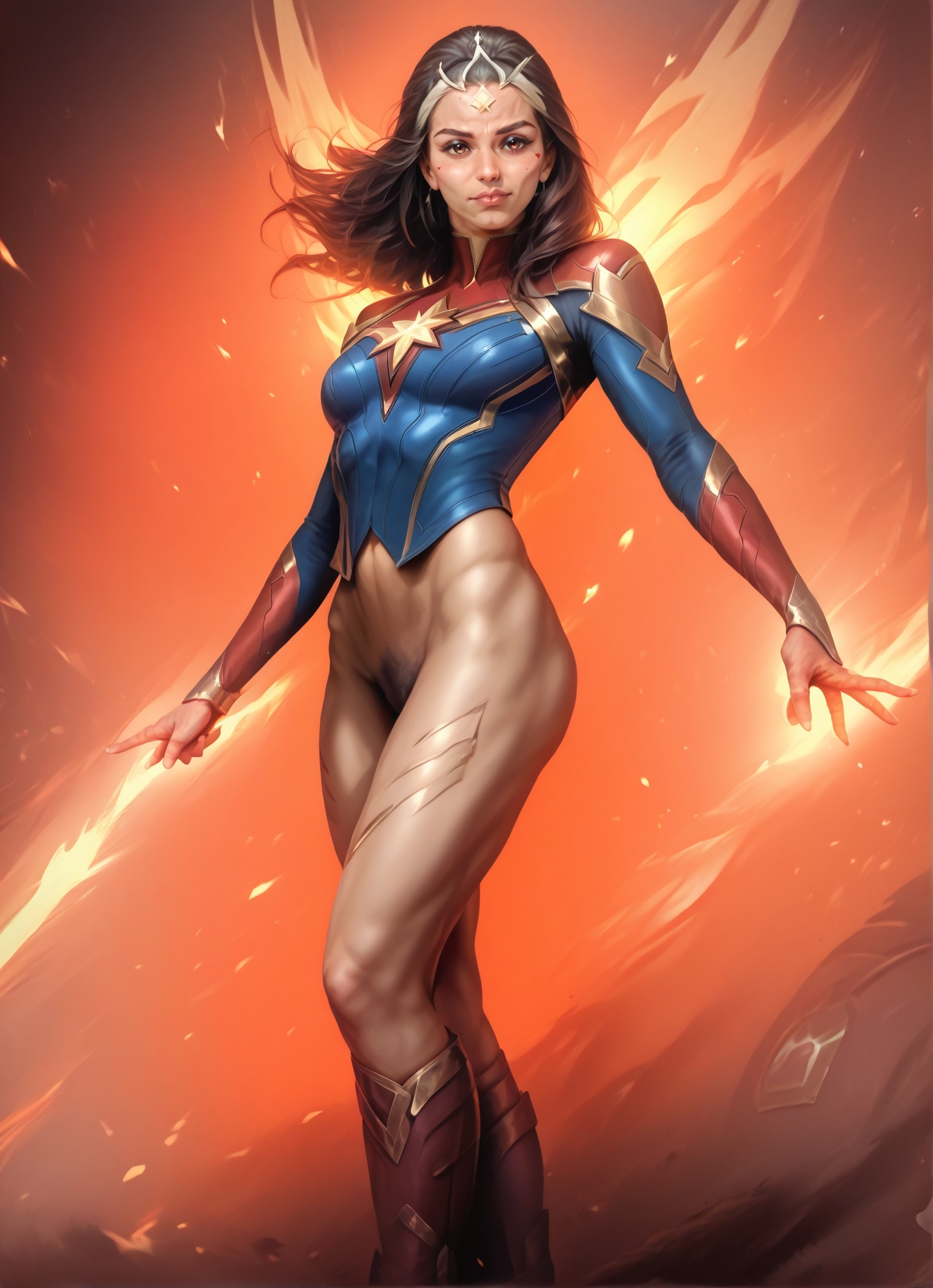 1girl, solo, pubic hair, female pubic hair, breasts, bottomless · Yamete.gg