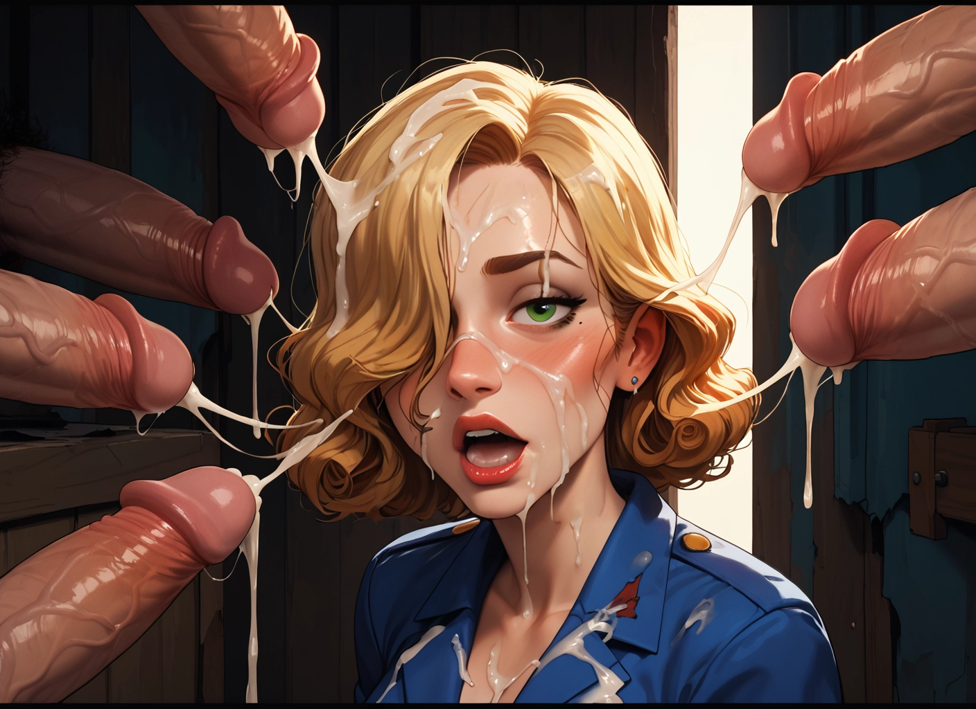 penis, cum, 1girl, blonde hair, multiple penises, uncensored · Yamete.gg
