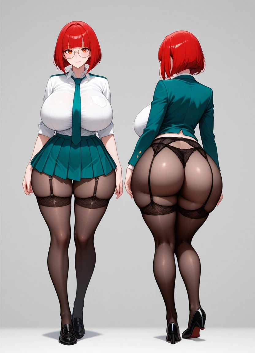 1girl, red hair, breasts, ass, underwear, skirt · Yamete.gg