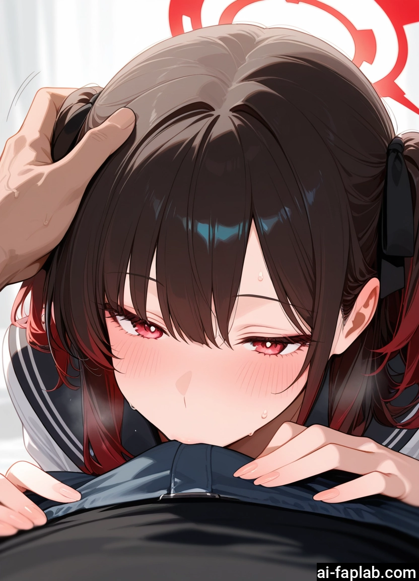 1girl, 1boy, blush, halo, hetero, oral · Yamete.gg