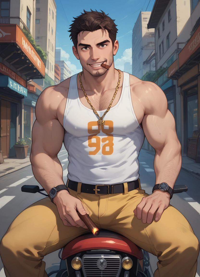 bara, male focus, 1boy, muscular male, muscular, pectorals · Yamete.gg