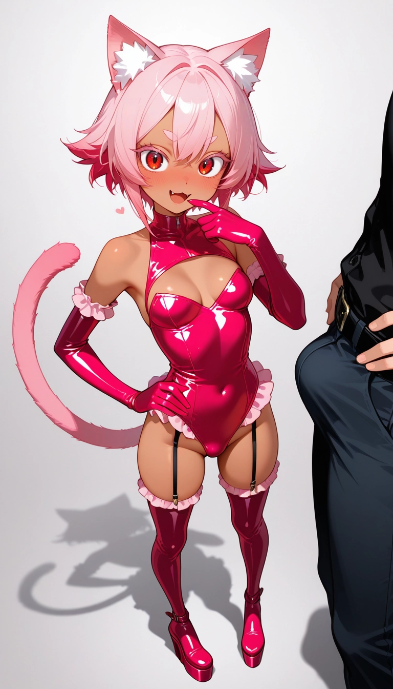 1girl, 1boy, hetero, gloves, elbow gloves, pink hair · Yamete.gg