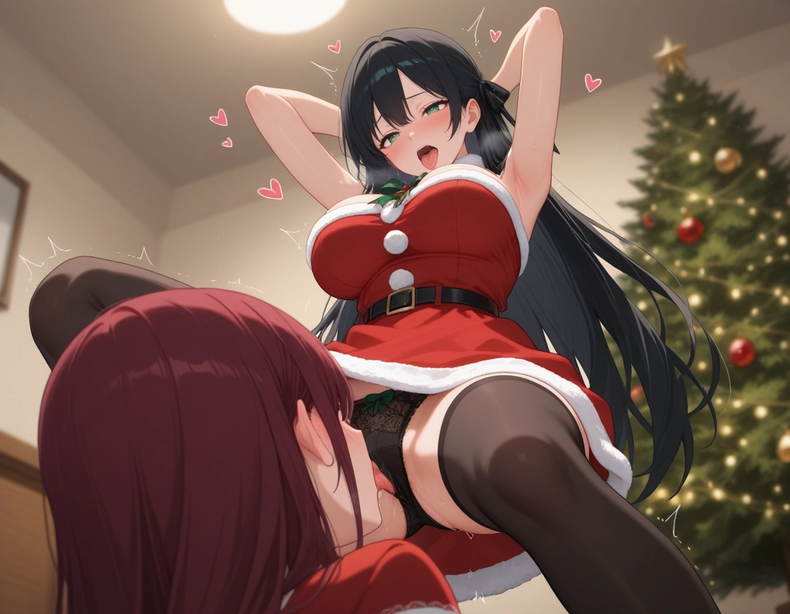 multiple girls, 2girls, underwear, panties, tongue, long hair · Yamete.gg