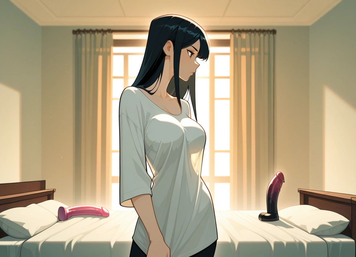 1girl, dildo, sex toy, solo, breasts, bed · Yamete.gg