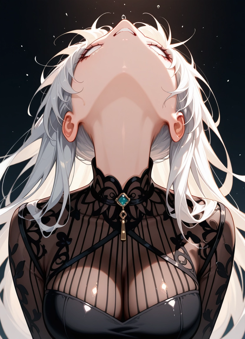 1girl, breasts, solo, long hair, dress, black dress · Yamete.gg