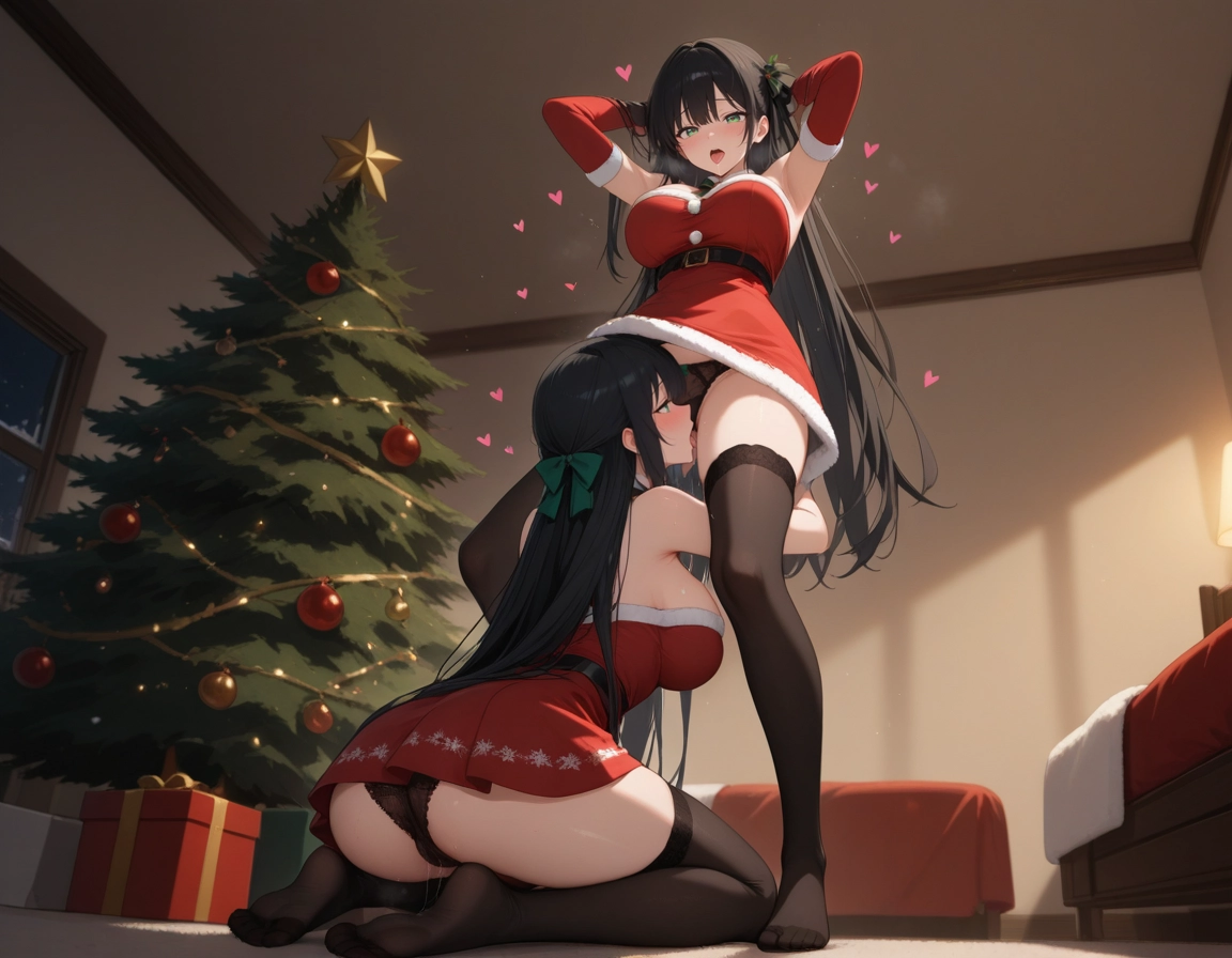 multiple girls, no shoes, 2girls, indoors, pussy juice, thighhighs · Yamete.gg