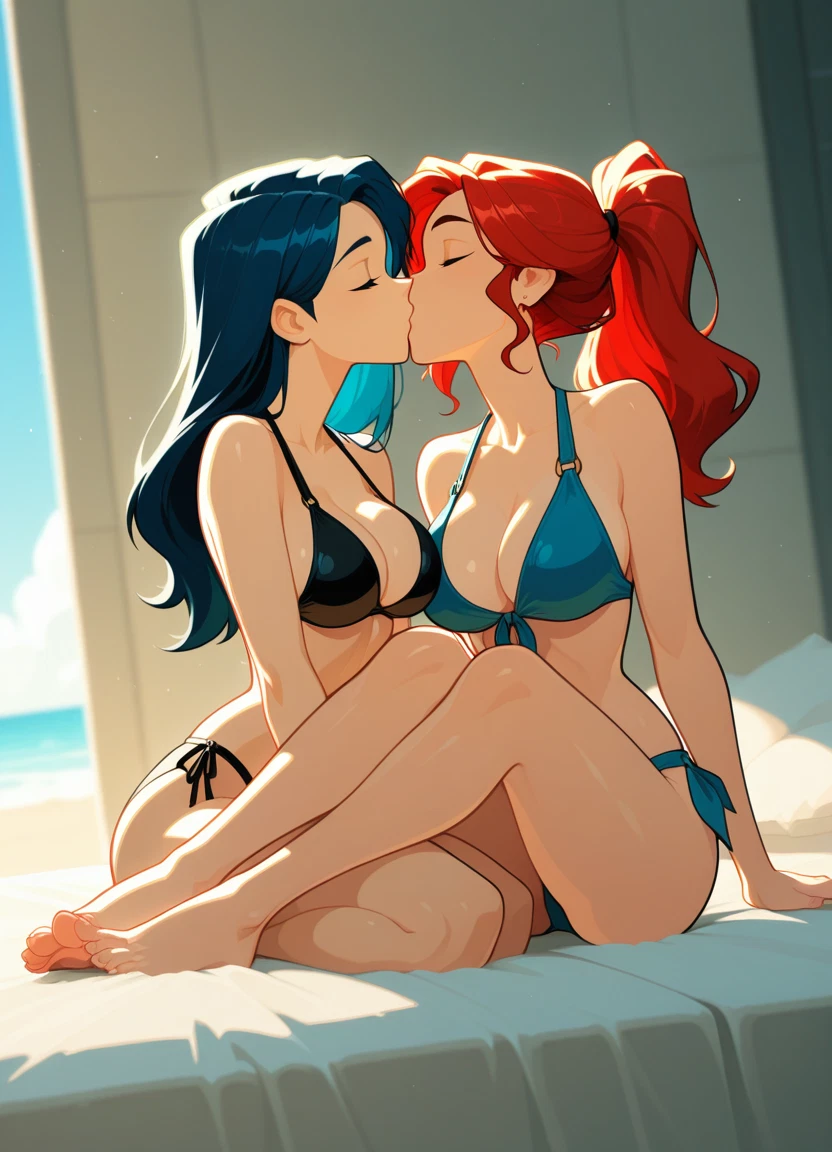 multiple girls, 2girls, breasts, swimsuit, bikini, yuri · Yamete.gg