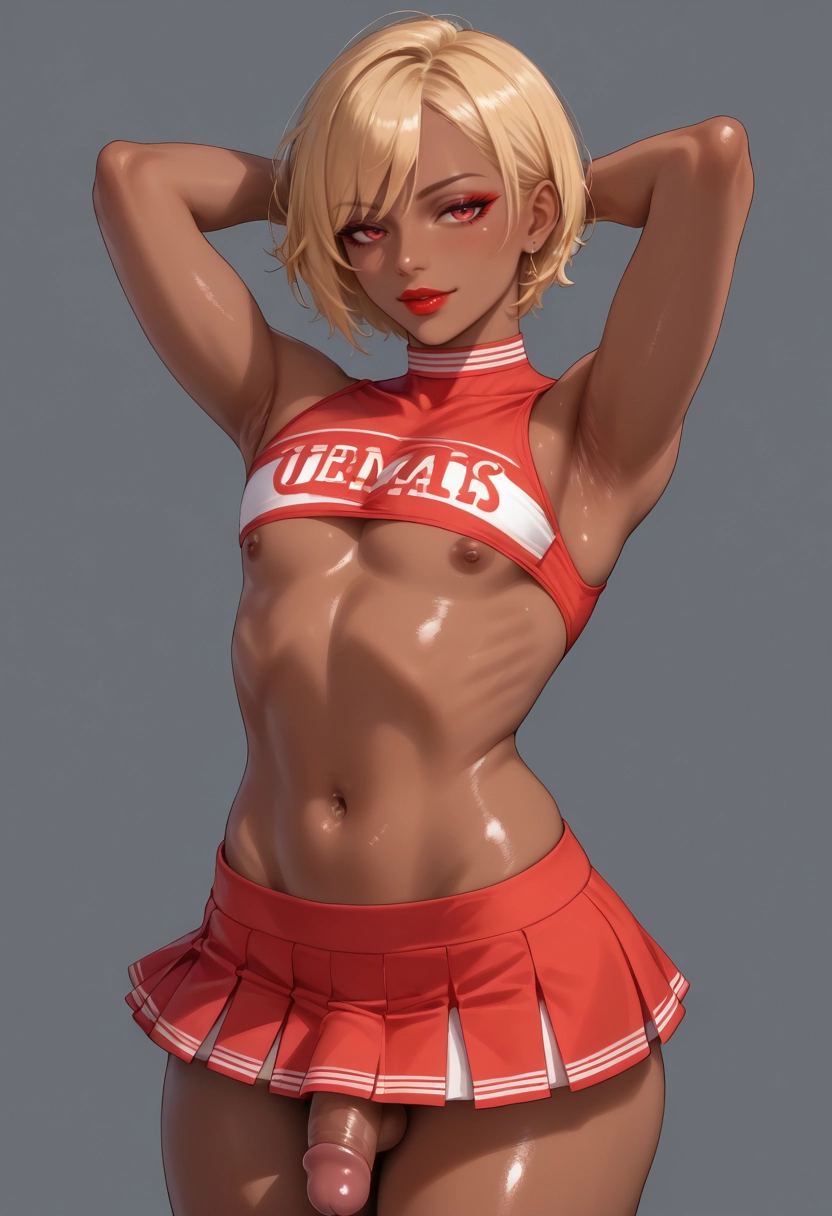 male focus, 1boy, blonde hair, red eyes, penis, solo · Yamete.gg